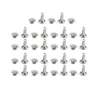 HEEPDD 100 Remaches de Doble Tapa, Remaches Duraderos de Hierro para Artesanía de Cuero, Decoración Fácil de Usar para Bolsos, Zapatos y Ropa (SILVER)