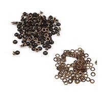 HEEPDD 100 unids Ojal Ojal Conjunto, Color Bronce Ojales y Arandelas Ojales Remaches Artesanales Fabricación de Paño Leathercraft Reparación de Accesorios Decorativos(4mm)