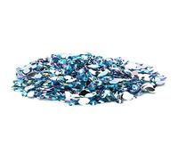 HEEPDD 1000 Piezas de Diamantes de Imitación de Ojo de Caballo, Cuentas para Manualidades, Gemas Decorativas Negras de 3x6 Mm para Proyectos de Bricolaje (06 lago azul AB)