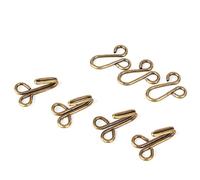 HEEPDD 10Pcs 2.8CM / 1.1in Ganchos y Ojos de Costura Cierre de Costura para Abrigo de Piel Chaqueta de Cabo Estola Pulsera Joyería Libros Artesanía y más(Bronce)