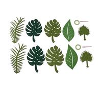 HEEPDD 2 Juegos de Pancartas de Hojas de Palma Tropicales, Tela de Fieltro, Decoración de Fiesta Hawaiana, Agujeros Preperforados, Fácil de Colgar, con 5 Variedades de Hojas de Plantas