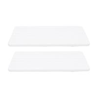HEEPDD 2 Posavasos de Diatomita, Jabonera Absorbente de Agua de Secado Rápido con Patrón de Ranura a Rayas y Almohadillas de Silicona para Pies para Baño, Cocina, Encimera, Mesa d (WHITE)