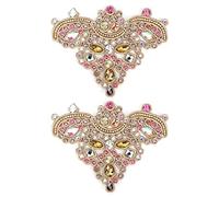 HEEPDD 2 unids Rhinestone Crystal Applique DIY Coser en Faux Pearl Patch para Zapatos Bolsos Sombreros Ropa Accesorios de la joyería(# 3)