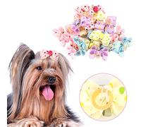 HEEPDD 20 Bandas de Goma con Lazo de Doble Capa para Perros y Gatos, Accesorios para el Cabello de Poliéster de Primera Calidad para el Cuidado de Cachorros y Ositos, Ocasiones