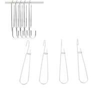 HEEPDD 20 Ganchos de Patrón de Piezas, 2,5x185mm Patrón de Metal Perchas Patrón de Costura Haciendo Papel Almacenamiento Colgante Gancho Acero Galvanizado Patrón Haciendo Ganchos para