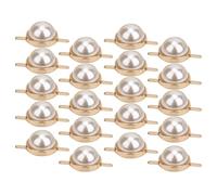 HEEPDD 20 Piezas Remache de Media Cuenta, Remaches de Cuero Botón de Abrazadera para Fabricación de Joyas y Decoración de Ropa, Accesorios de Perlas Falsas de 17 Mm/20 Mm para Manualidades Bolsas de