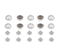 HEEPDD 20 piezas remaches de setas, remaches de botones negros plateados, remaches de uñas artesanales de cuero, bricolaje para cinturón, bolso, tamaño 12mm (plata)