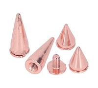 HEEPDD 20 Piezas Tachuelas de Cono Punk Clavos de Cono Punk Remaches de Chapado en Metal Oro Rosa Pulido a Mano Brillante Sin Rebabas con Hilos Transparentes para Ropa DIY