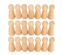 HEEPDD 20 Sets Muñecas de Clavijas de Madera Inacabada, Pintura de Mano de Bricolaje para Niños Artesanías de Madera Figuras de Muñeca de Clavijas para Decoración del Hogar de