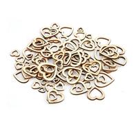 HEEPDD 200 Piezas de Manualidades de Madera de Forma de Corazón Hueco, Adornos de Decoración del Hogar Hechas a Mano (Entrega mixta de 30-10 mm 200)