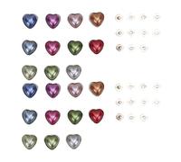 HEEPDD 22 Botones de Remaches en Forma de Corazón, Proyectos de Moda Remacinados Decorativos de Perlas Falsas Adecuadas para Bolsas de Cuero Cinturas de Chaquetas