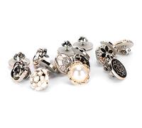 HEEPDD 30 Botones de Cuello, Alfileres Ocultos de Plástico, Herramienta Desmontable para Camisas y Abrigos