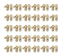 HEEPDD 30 Piezas de cerrojos de Cerradura de Caja pequeña, Cerrojo de Gancho de Cerradura Derecho Antiguo Cerradura de Gancho de Cerrojo de Hierro(Cerrojo de Gancho de Cierre Izquierdo Amarillo)