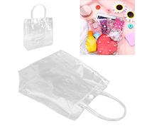 HEEPDD 30PCS Bolsas de Transparentes de Pvc con Asas, 20x20x8cm Bolsas de de Plástico Transparente Reutilizables con Cierre a Presión y Fondo 3D para Regalos de Navidad, Fiestas de