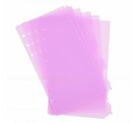 HEEPDD 4 Juegos de Separadores de Hojas Sueltas A6 con Pestañas de índice de Delfines, Divisor de Planificador de Cuaderno de Plástico PP de 20 Agujeros para Organización de Archivos de (A6)