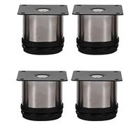 HEEPDD 4 Patas Ajustables de Acero Inoxidable 304 para Muebles, Patas de Gabinete Resistentes con Ajuste de Altura de 15 Mm, Patas Niveladoras para sofá, Gabinete, Mesa con Base de