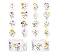 HEEPDD 4 Rollos de Pegatinas Autoadhesivas Impermeables para Ramo de Flores, 1,5 Pulgadas (200 pegatinas/rollo)