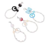 HEEPDD 4 Uds. Correa con Abalorio para Teléfono, Bonita Correa de Muñeca con Cuentas para Teléfono, Aleación de Zinc ABS, Cordón Celular Anticaída para Mujeres y Niñas, Compras de