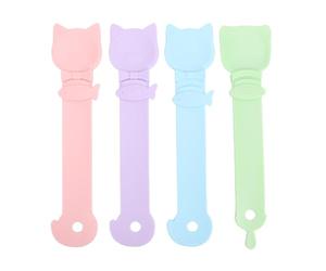 HEEPDD 4 Unids Gato Tira Comederos, Multifuncional Squeeze Diseño Fácil de Limpiar Gato Alimentación Cucharas para Gatos Gatitos y Pequeñas Mascotas