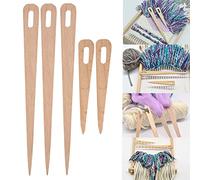 HEEPDD 5 Agujas de Punto de Ojos Grandes, Tejiendo de Madera, Aguja de Ganchillo, Artesanía de Tejer a Mano, Palo de Madera, Aguja de Tejer, Aguja de Tapicería, Herramienta de Tejer