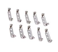 HEEPDD 50 Alfileres de Barra, Broche de Hierro Plateado con Agujeros, Pequeño Broche de Seguridad de Metal, Suministros de Manualidades Multifuncionales para Insignias, Etiquetas de (25mm)