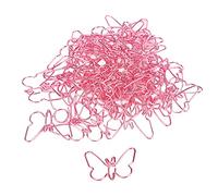 HEEPDD 50 Clips de Papel con Forma de Mariposas Rosas, Chapado en Color Hierro, 3,4 Cm, Clips de Papel con Forma Linda para Planificador, Diario, Marcadores de Página, Recompensas en el