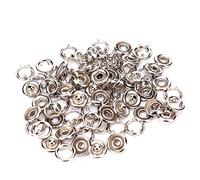 HEEPDD 50pcs Botones a presión, Clavijas de Metal Plateado Botones Huecos Sujetadores Botones de presión para Ropa Infantil Camisa Ropa Baberos Mameluco(11mm)