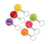 HEEPDD 6 Llaveros Coloridos de Pelota de Tenis, Colgante de Bolsa, Llavero Elegante y Divertido para Decoración de Llaves de Bolsos de 1,6 Pulgadas de Diámetro