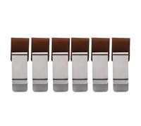 HEEPDD 6 Piezas Portabolígrafos de Cuero PU Portalápices para Cuaderno con Cordón con Marcador de Estilo Retro de Acero Inoxidable para Planificadores Diarios (BROWN)