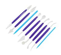 HEEPDD 9 Herramientas para Tallar Arcilla, Herramientas de Escultura de Plástico de Doble Cabeza para Modelado de Cerámica, con Bordes Irregulares para Manualidades y Proyectos