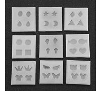 HEEPDD 9 Tipos de moldes de aretes de Silicona Fundición de Resina epoxi Herramientas de Resina UV para Hacer aretes Conjunto de moldes Decoraciones de Kit de Herramientas Hechas a Mano de Bricolaje