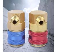HEEPDD Acoplador Rápido de Aire Acondicionado, Material de Cobre, Conector Rápido de Fácil Instalación para Manguera de Manómetro de Colector de CA R134A, Accesorio de Baja Presión y Alta Presión