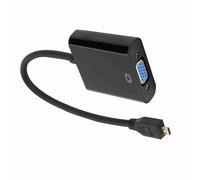 HEEPDD Adaptador de Convertidor de Video Micro a VGA con Función de Fuente de Alimentación para Enchufe y Reproducción de 4B 1080p (MicroHDMI a VGA)