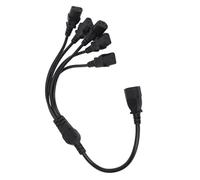 HEEPDD Adaptador de Corriente C14 a 5 X C13, Material de PVC, Reduce el Desorden de Cables, Divisor Tipo Y, Cable de Alimentación de 1,6 Pies para Impresoras Y PC