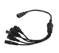 HEEPDD Adaptador de Corriente C14 a 5 X C13, Reduce el Desorden de Cables, Divisor Tipo Y, Cable de Alimentación de 1,6 Pies para Impresoras Y PC Adaptador de Corriente C14 a 5 X C13, Material de PVC,