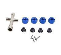 HEEPDD Adaptador de cubo de rueda hexagonal de 12 mm, pasadores de fijación resistentes, función de montaje de aluminio RC para coche, con llave cruzada para piezas de actualización de coches RC