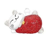 HEEPDD Adornos de Gato de la Suerte, Estatua de Brazo Que Agita con Energía Solar de Movimiento Automático, Decoración de Fortuna de Plástico Hecha a Mano para Decoración de Escritorio de Oficina en