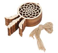 HEEPDD Adornos de Madera sin Terminar, Etiquetas de Atrapasueños de Madera, Buenos para Manualidades y Decoración Navideña, 20 Piezas para Fiestas y Proyectos de Bricolaje