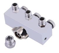 HEEPDD Airbrush Parts Divisor de Manguera de Aire de 3 Vías, Adaptador de Metal con Válvula de Regulación, Conecta 3 Mangueras de Aire para Pintura con Aerógrafo