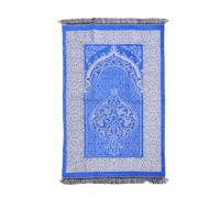 HEEPDD Alfombra de Oración, Tela de Algodón Suave con Detalles Bordados y Borlas para Mayor Comodidad, para Evitar Que Se Desvanezca y Se Deshilache, con Bolsa de Transporte y Cuentas, (Blue)