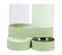HEEPDD Alimentador Automático para Gatos por Gravedad y Dispensador de Agua, Alimentador Automático para Gatos 2 en 1 de Gran Capacidad con Rotación de 180 Grados y 2 Paquetes de (Green)
