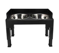 HEEPDD Alimentador de Tazón para Perros Elevado de Acero Inoxidable Elevado Ajustable, Dispensador de Agua de Alimentos para Mascotas de Gran Capacidad para Perros Grandes Nan (Black)