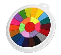 HEEPDD Almohadilla de Tinta Colorida, 25 Colores Vibrantes para Proyectos de Bricolaje y Manualidades para Niños Almohadilla de Tinta Colorida, a Base de Agua No Tóxica, Juguetes para Niños
