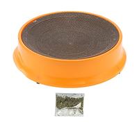 HEEPDD Almohadilla Rascadora para Gatos, Material Corrugado, Cama para Gatos 2 en 1 y Salón Rascador para y Gatitos, Diseño en Forma de Cuenco, Espacio Cómodo para Descansar Rascarse (Orange)