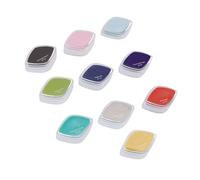 HEEPDD Almohadillas para Estampillas Lavables de 10 Piezas, Sellos de Almohadilla de Tinta Artesanal de 10 Colores Soluble con un Cuadro de Almacenamiento de Plástico para álbumes de