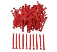 HEEPDD Anillos de la Pierna de Pollo. Etiquetas de Piernas de Identificación de Aves de Corral sin Calabolla de 100 Piezas de Moda (Rojo)