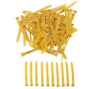 HEEPDD Anillos de la Pierna de Pollo. Etiquetas de Piernas de Identificación de Aves de Corral sin Calabolla de 100 Piezas de Moda (Yellow)