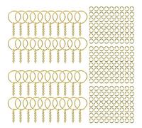 HEEPDD Anillos de Llave de Metal con Cadena, Anillos de Llave Dorada Dorada de Artesanía de Bricolaje, 100 Piezas Establecidas para NAN de Viaje