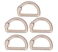 HEEPDD Anillos en D de 5 Uds, Anillos en D de Metal Duraderos de Aleación de Zinc, Anillos Fuertes en Forma de D para Ropa, Mochila, Bolso, Accesorios de Bricolaje[Oro] Hebillas