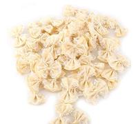HEEPDD Apliques de Lazo, 50 Piezas Mini Arcos de Cinta de Raso Encaje Craft Bowknot para Ropa Faldas Diadema Calcetines Envoltura de Regalos Decoración de la Boda(Beige)